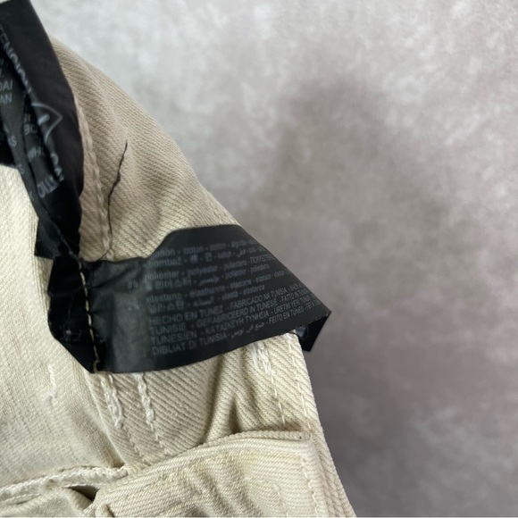 Zara The Marine Straight High Waist Raw Hem Wide Leg Jeans In Ivory Size 6 - Picture 7 of 7